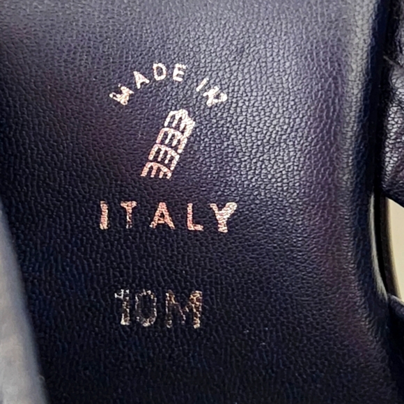 Italian Shoemakers Navy Crystal Slide Wedge Sandals 10M - Picture 12 of 12